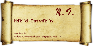 Mód István névjegykártya